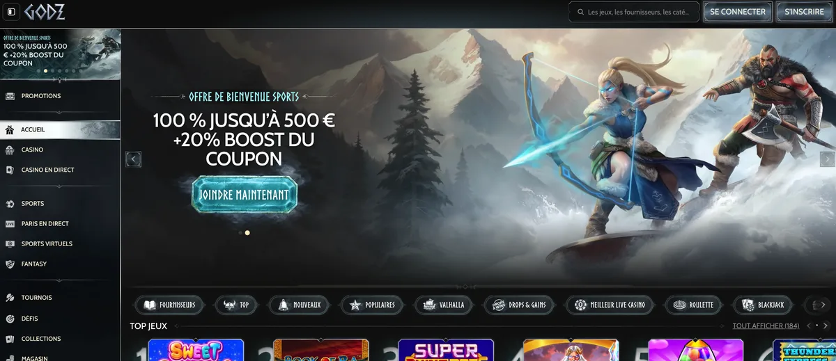 Godz homepage casino tour gratuit sans dépôt france